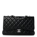 Lambskin Quilted Jumbo Single Flap Black