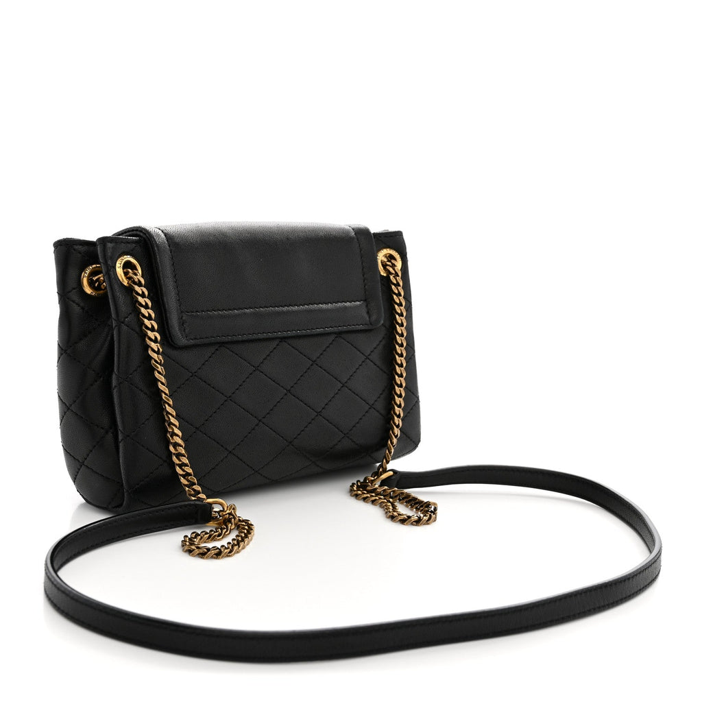 Lambskin Quilted Monogram Mini Nolita Black