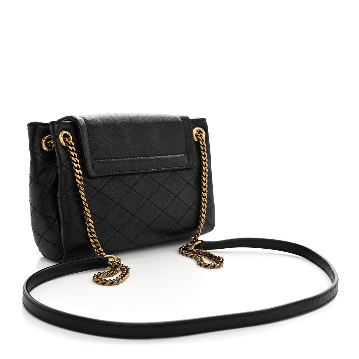 Lambskin Quilted Monogram Mini Nolita Black
