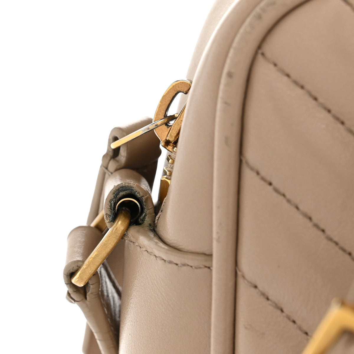 Calfskin Matelasse Monogram Lou Camera Bag Dark Beige