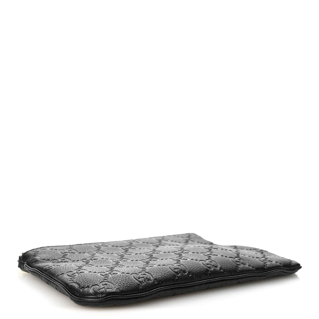 GG Grainy Calfskin Emblem Medium Shoulder Bag Black