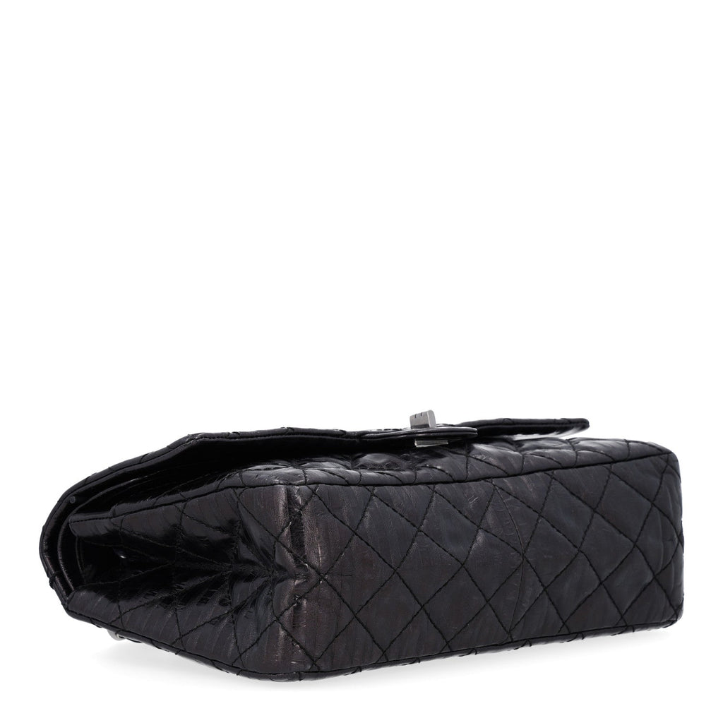 Metallic Calfskin Striped 2.55 Reissue 226 Flap Black