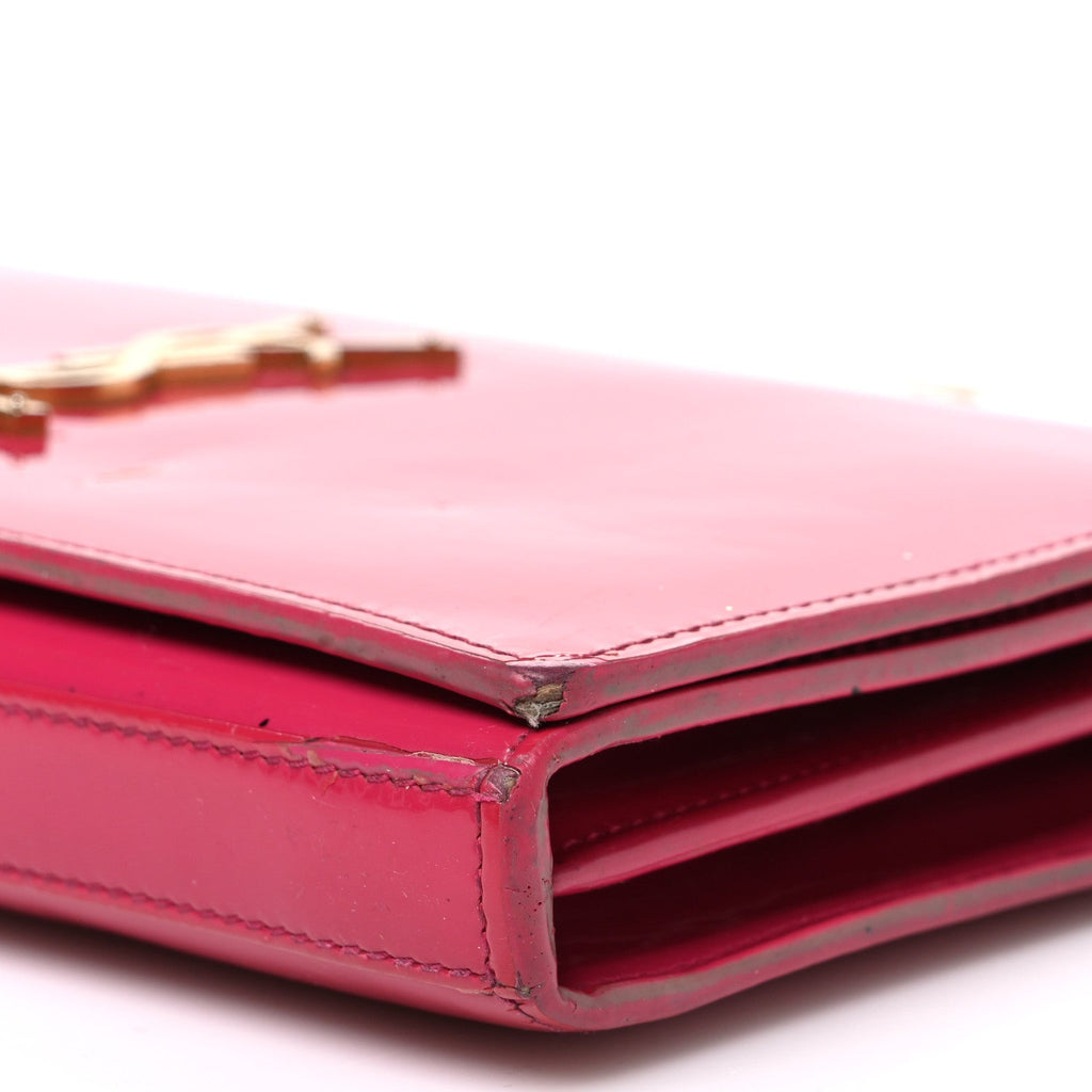 Patent Calfskin Monogram Kate Wallet On Chain Fresh Fuxia