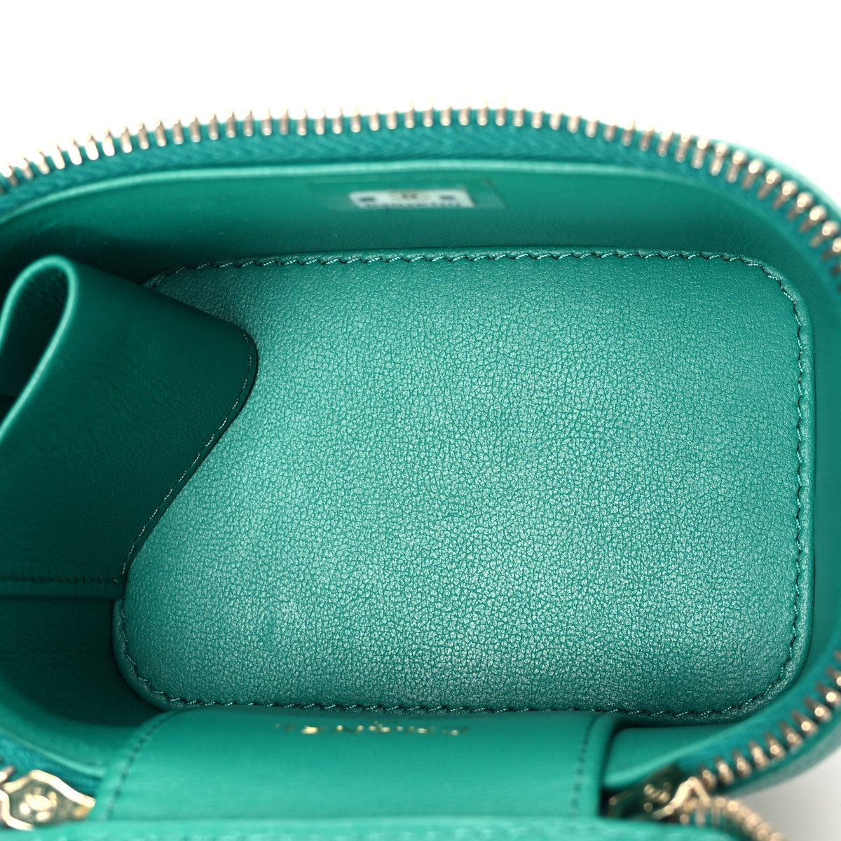 Caviar Quilted Sweetheart Mini Vanity Case Green