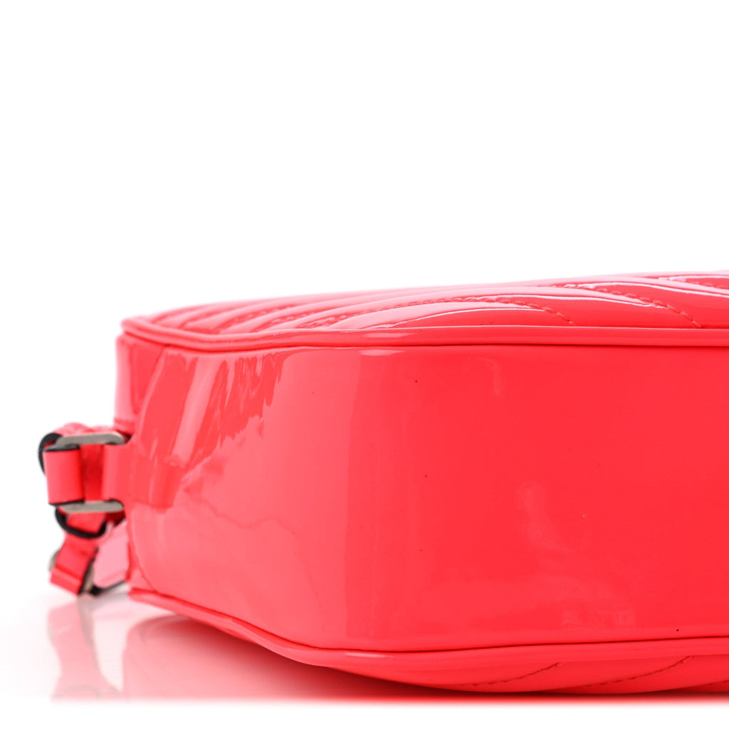 Patent Calfskin Matelasse Monogram Lou Camera Bag Neon Pink