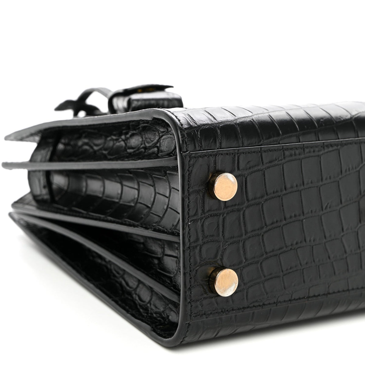 Calfskin Crocodile Embossed Nano Sac De Jour Black