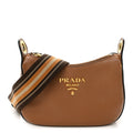 Vitello Phenix Small Zippered Messenger Hobo Caramel