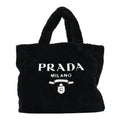 Terry Cloth Tote Bag Black White