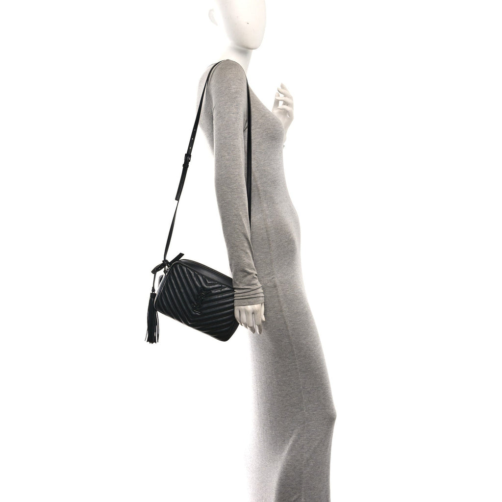 Calfskin Matelasse Monogram Monochrome Lou Camera Bag Black