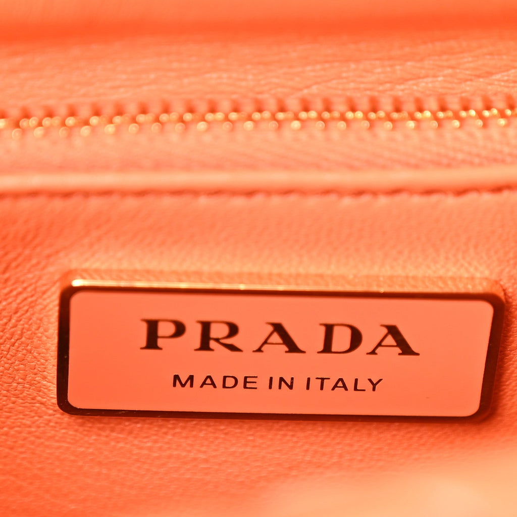 Nappa Metal Quilted Small Patchwork System Flap Bag Arancio