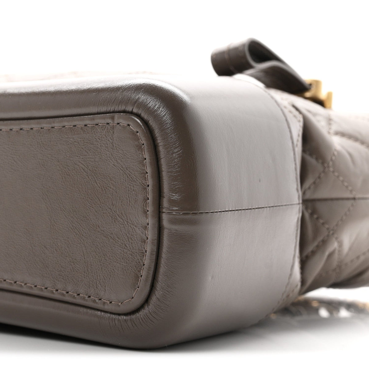 Aged Calfskin Quilted Medium Gabrielle Hobo Grey
