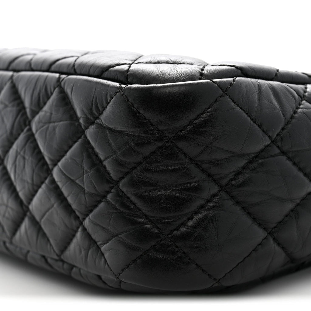 Aged Calfskin Quilted Medium Reissue Camera Case Black