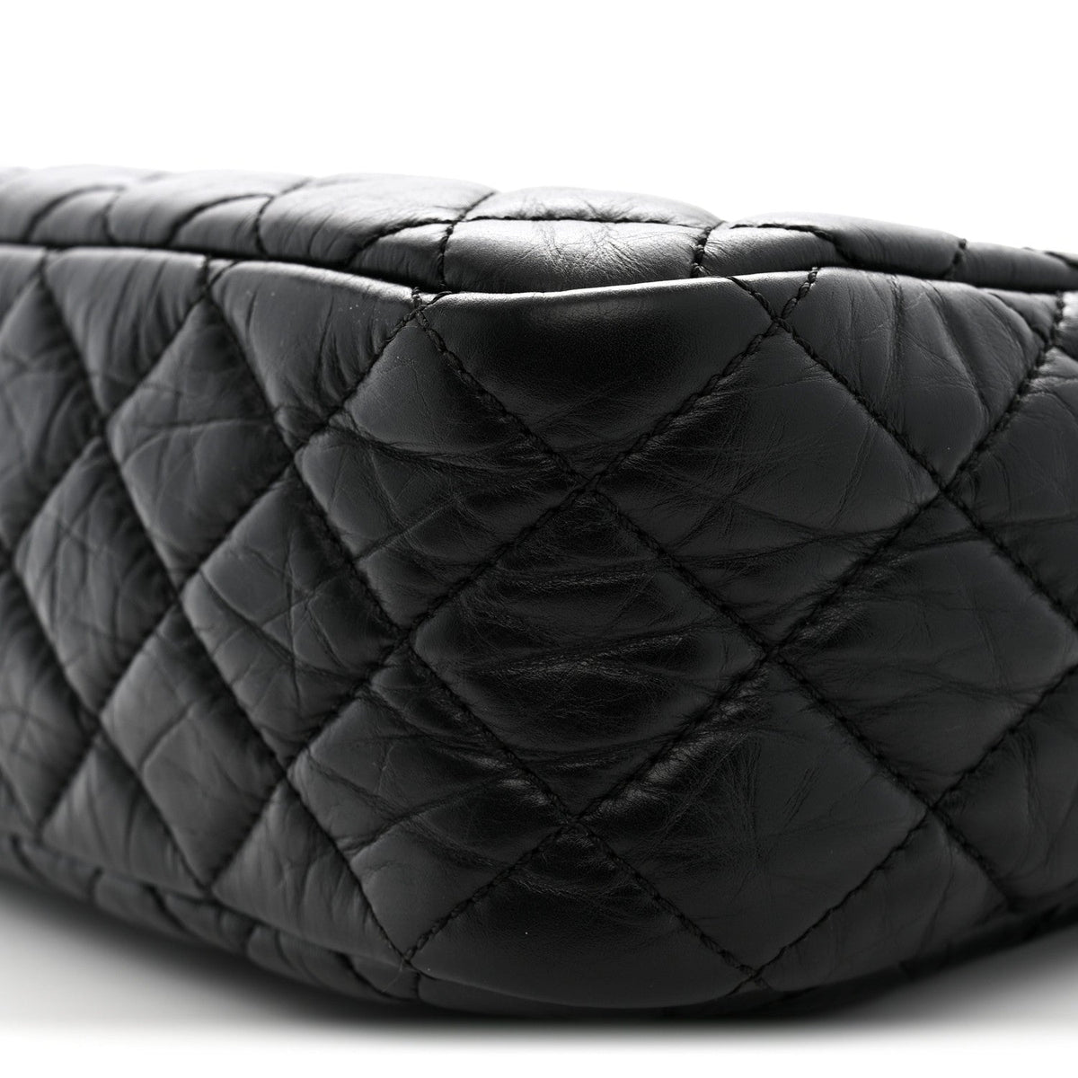 Aged Calfskin Quilted Medium Reissue Camera Case Black
