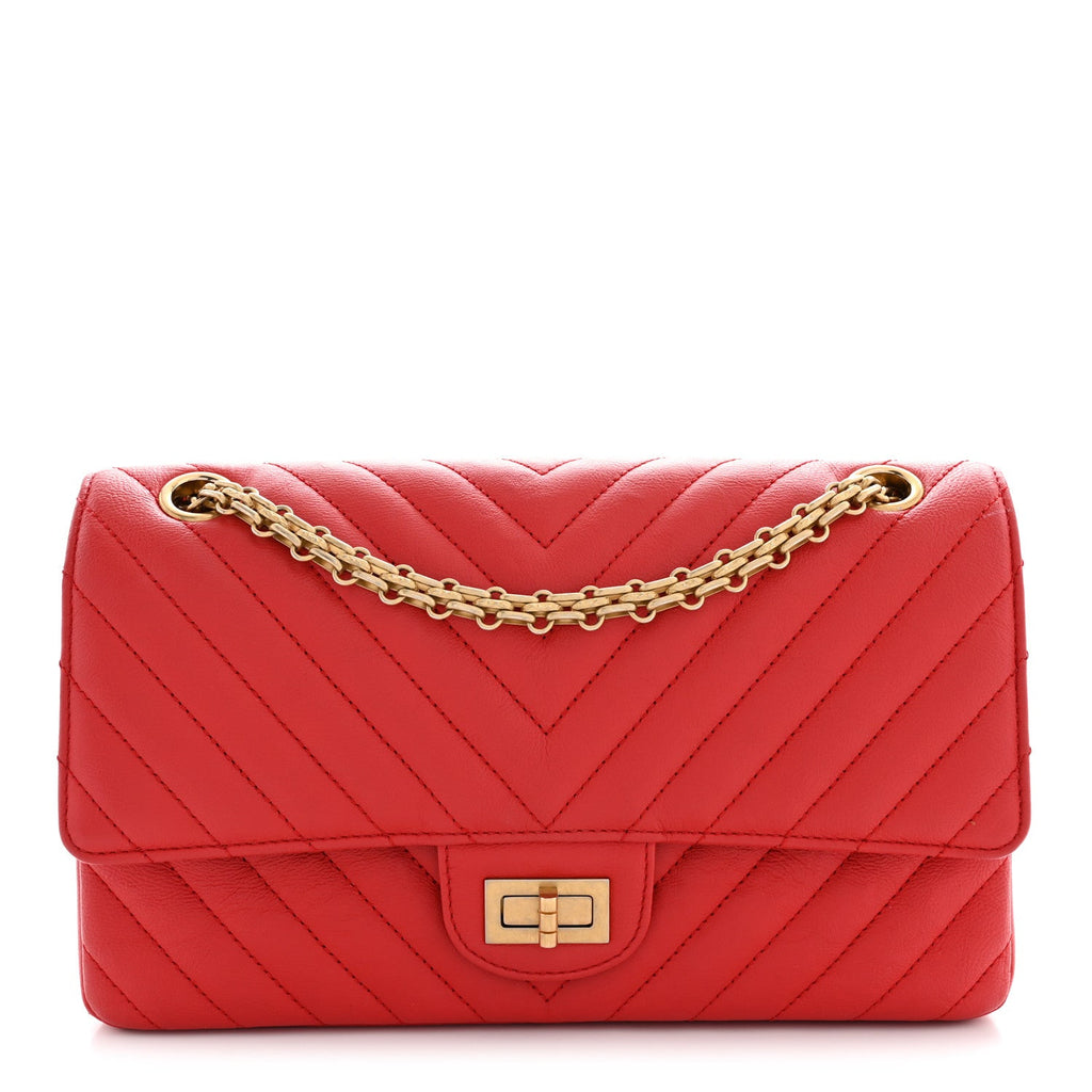 Calfskin Chevron Quilted 2.55 Reissue 225 Flap Red