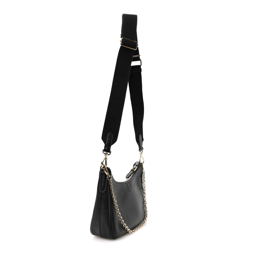Saffiano Lux Re-Edition 2005 Shoulder Bag Black
