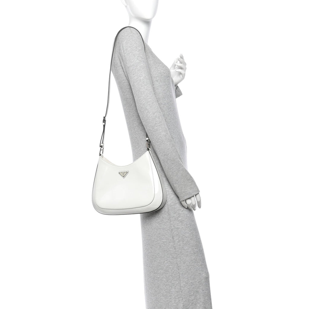 Spazzolato Cleo Adjustable Strap Shoulder Bag White