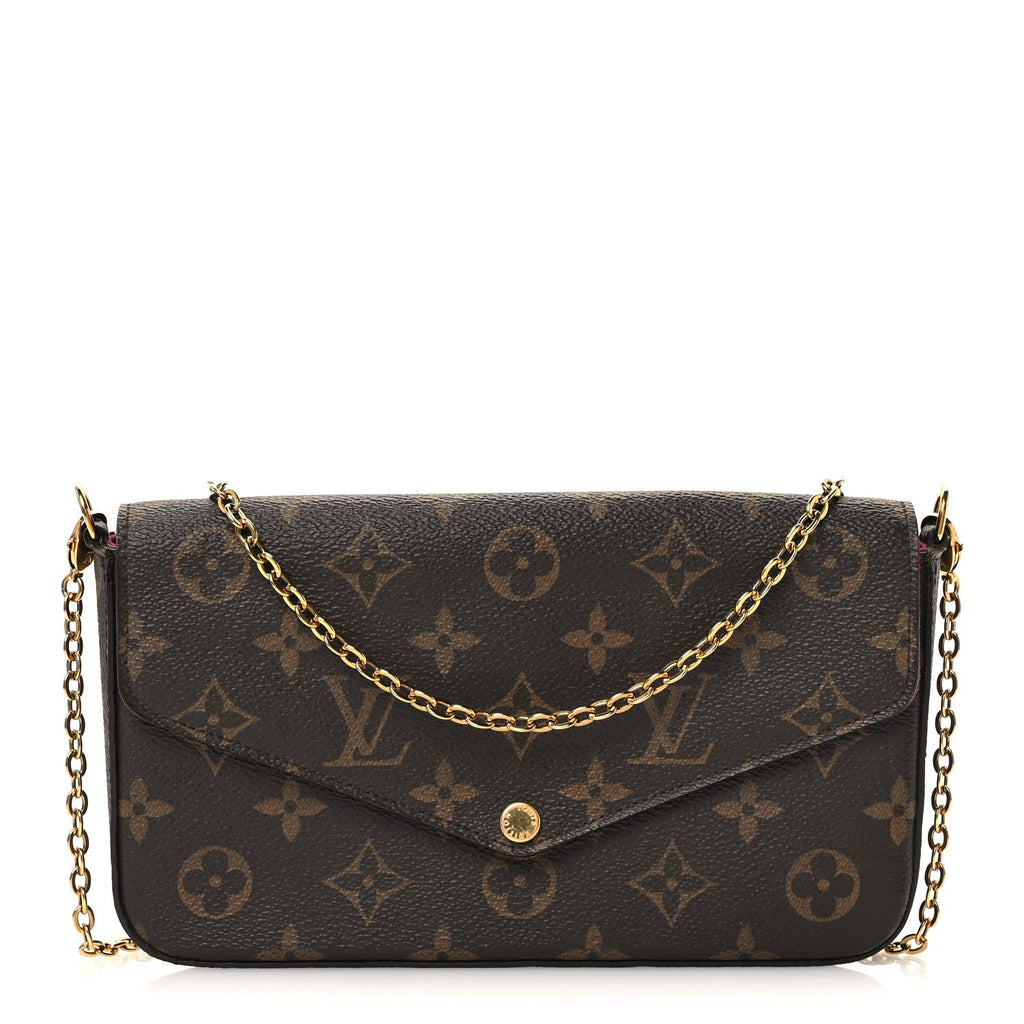 Monogram Pochette Felicie Chain Wallet Fuchsia