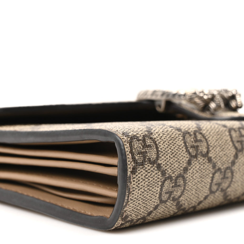 GG Supreme Monogram Mini Dionysus Chain Wallet Beige Taupe