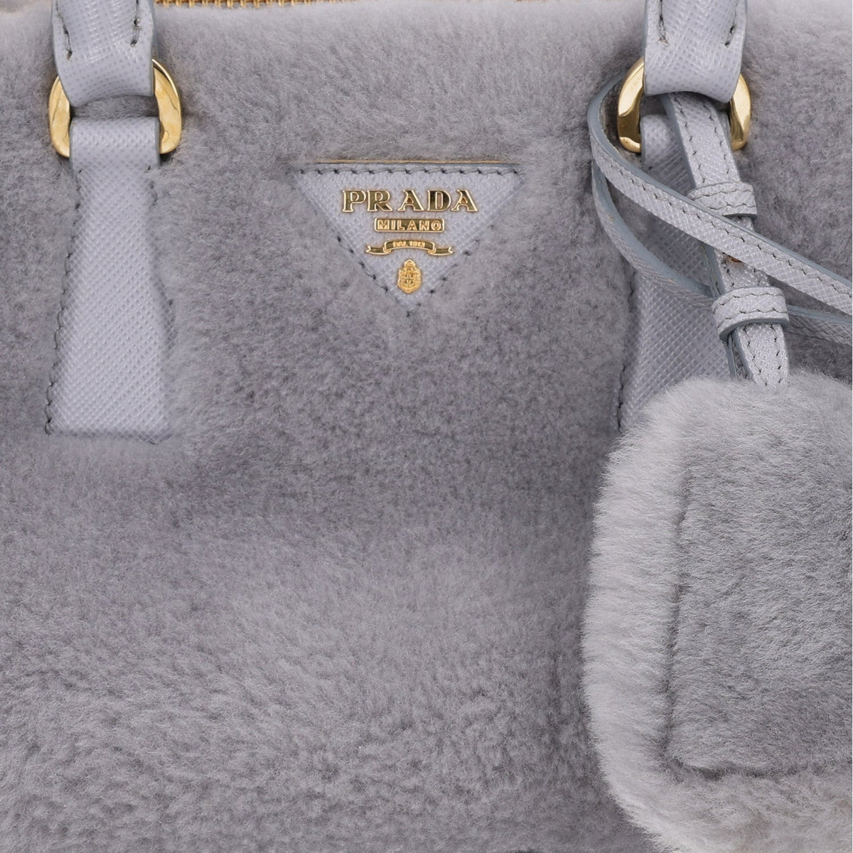 Montone Saffiano Mini Galleria Double Zip Tote Fiordaliso