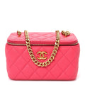 Caviar Quilted Sweetheart Vanity Case Pink