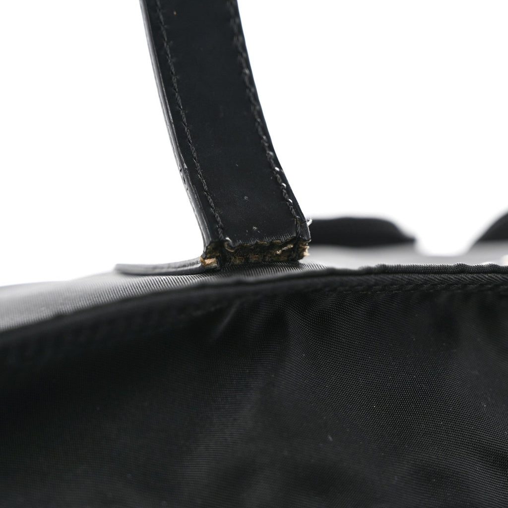 Nylon Front Pockets Tote Black