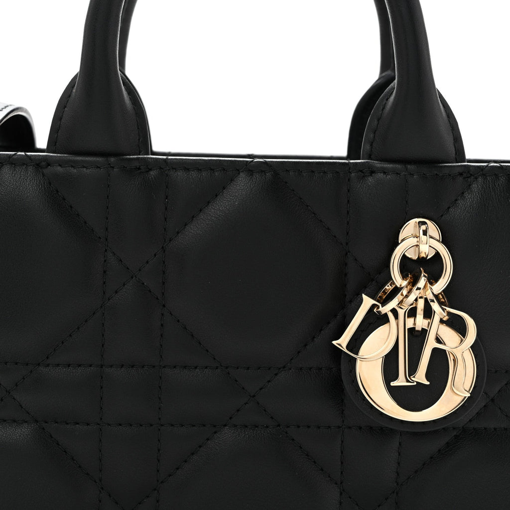 Calfskin Macrocannage Mini Book Tote Black