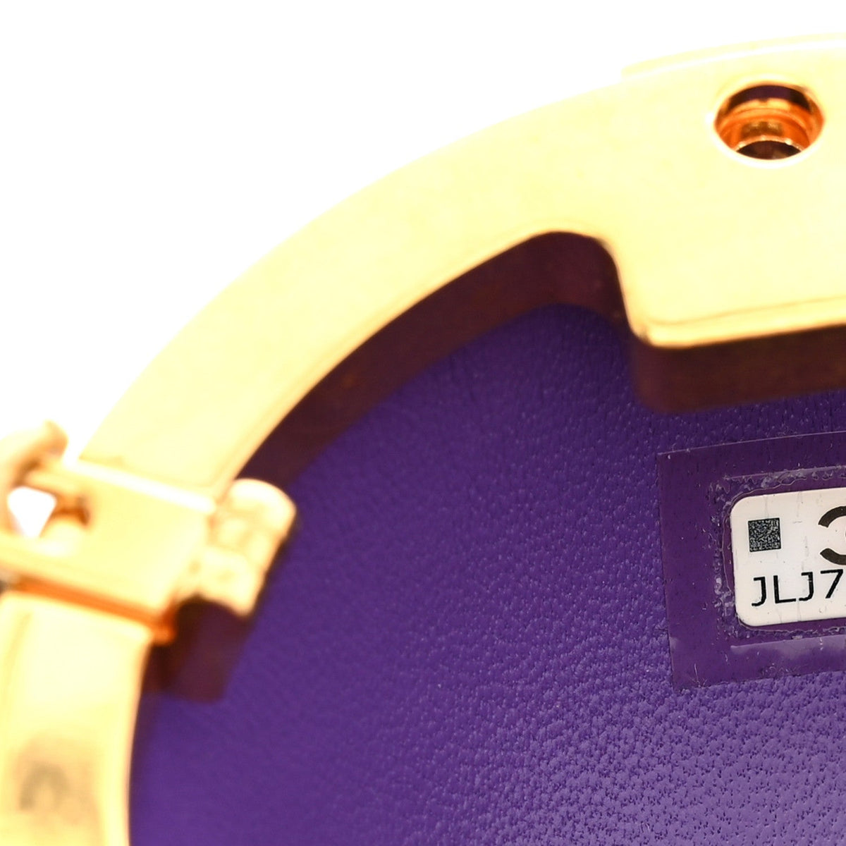 Lambskin Quilted Sphere Minaudiere Chain Clutch Purple