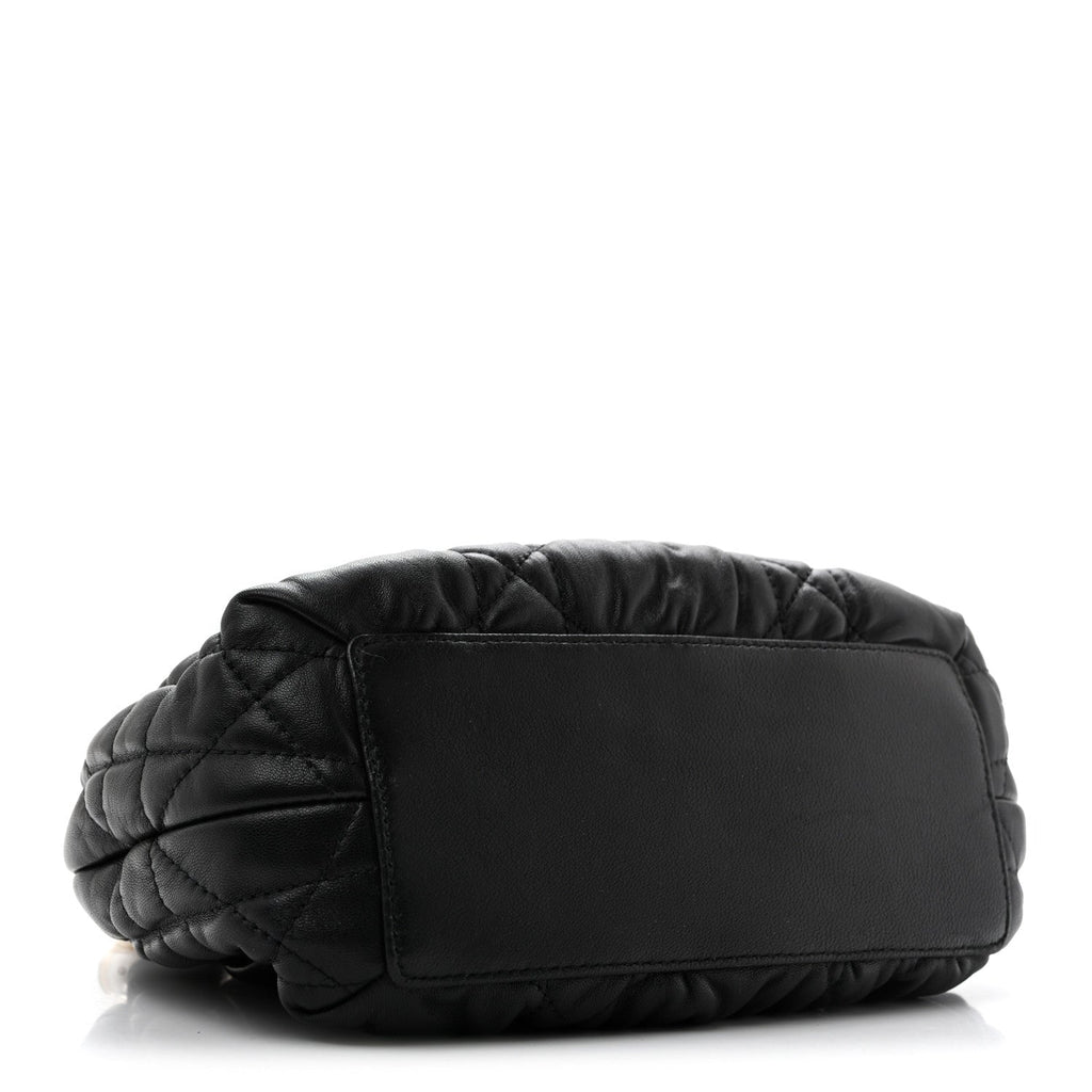 Gaufre Lambskin Cannage Delices Mini Bag Black
