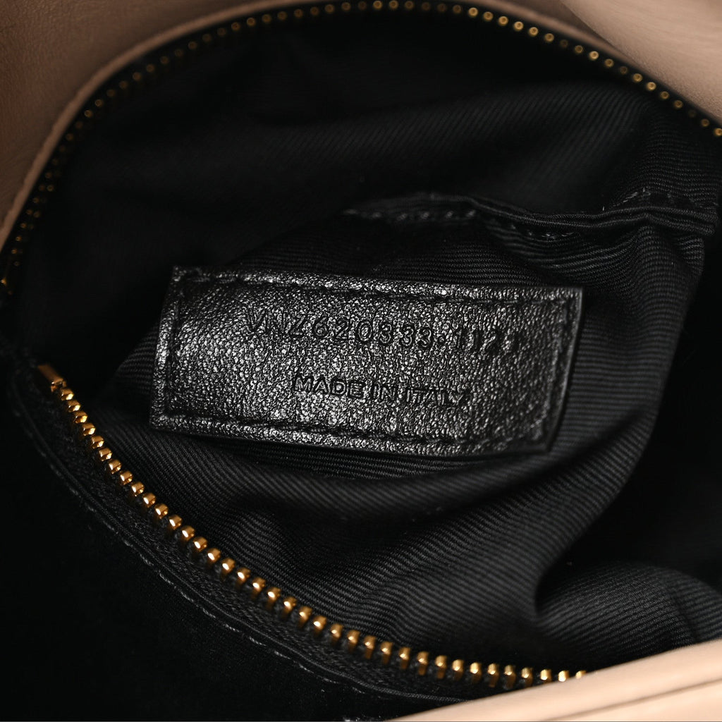Lambskin Quilted Toy Loulou Puffer Monogram Chain Satchel Dark Beige