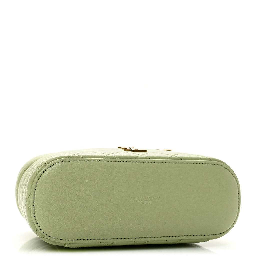 Lambskin Quilted Gaby Vanity Bag Misty Jade