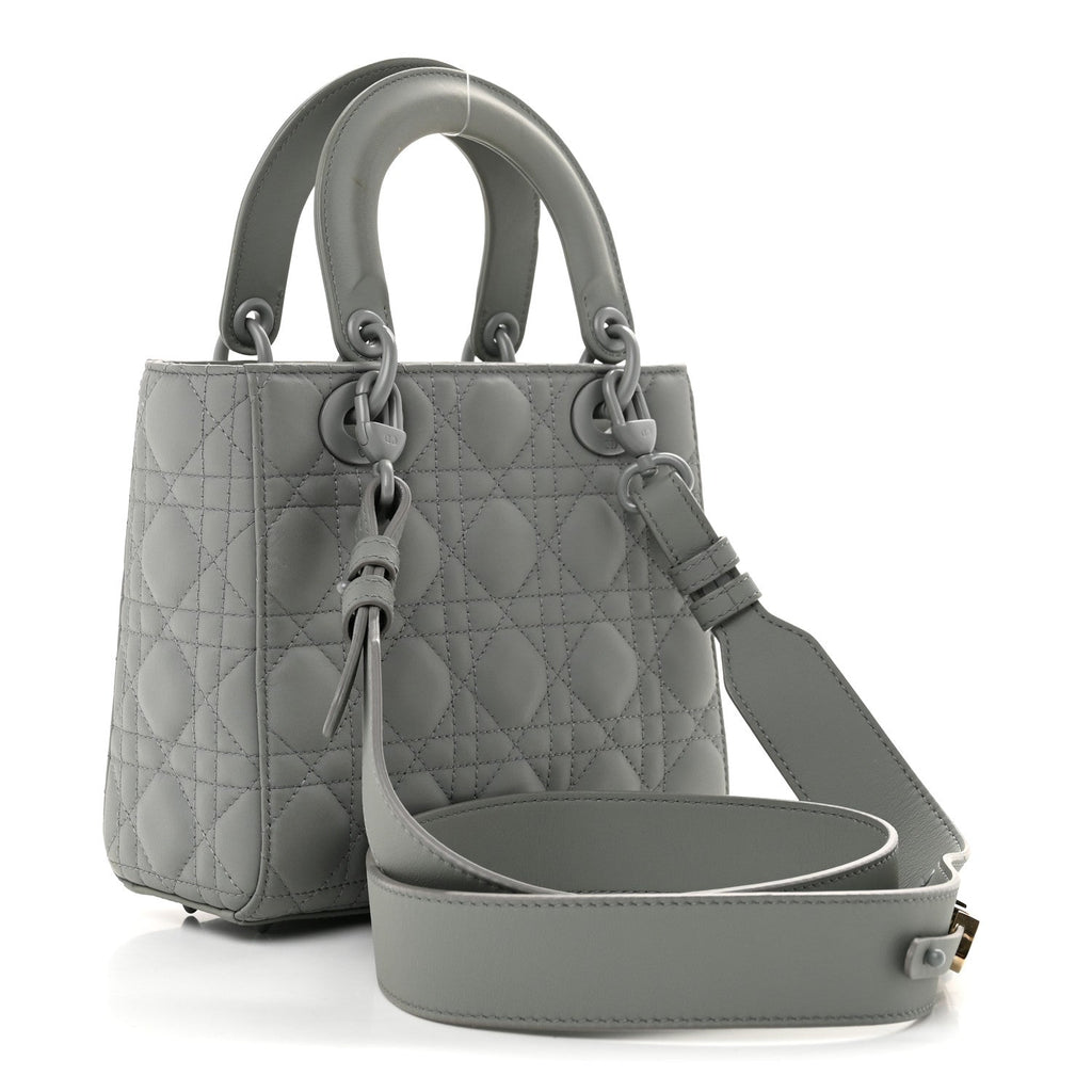 Ultra Matte Calfskin Cannage Small My ABCDior Lady Dior Grey