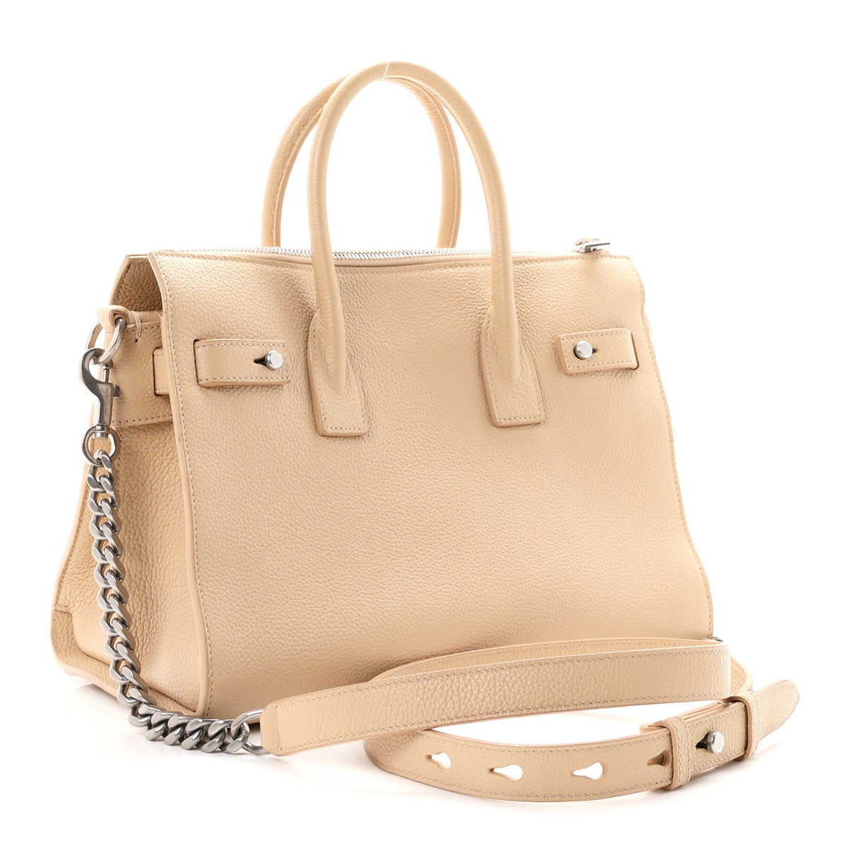 Grained Calfskin Baby Sac De Jour Souple Dark Beige