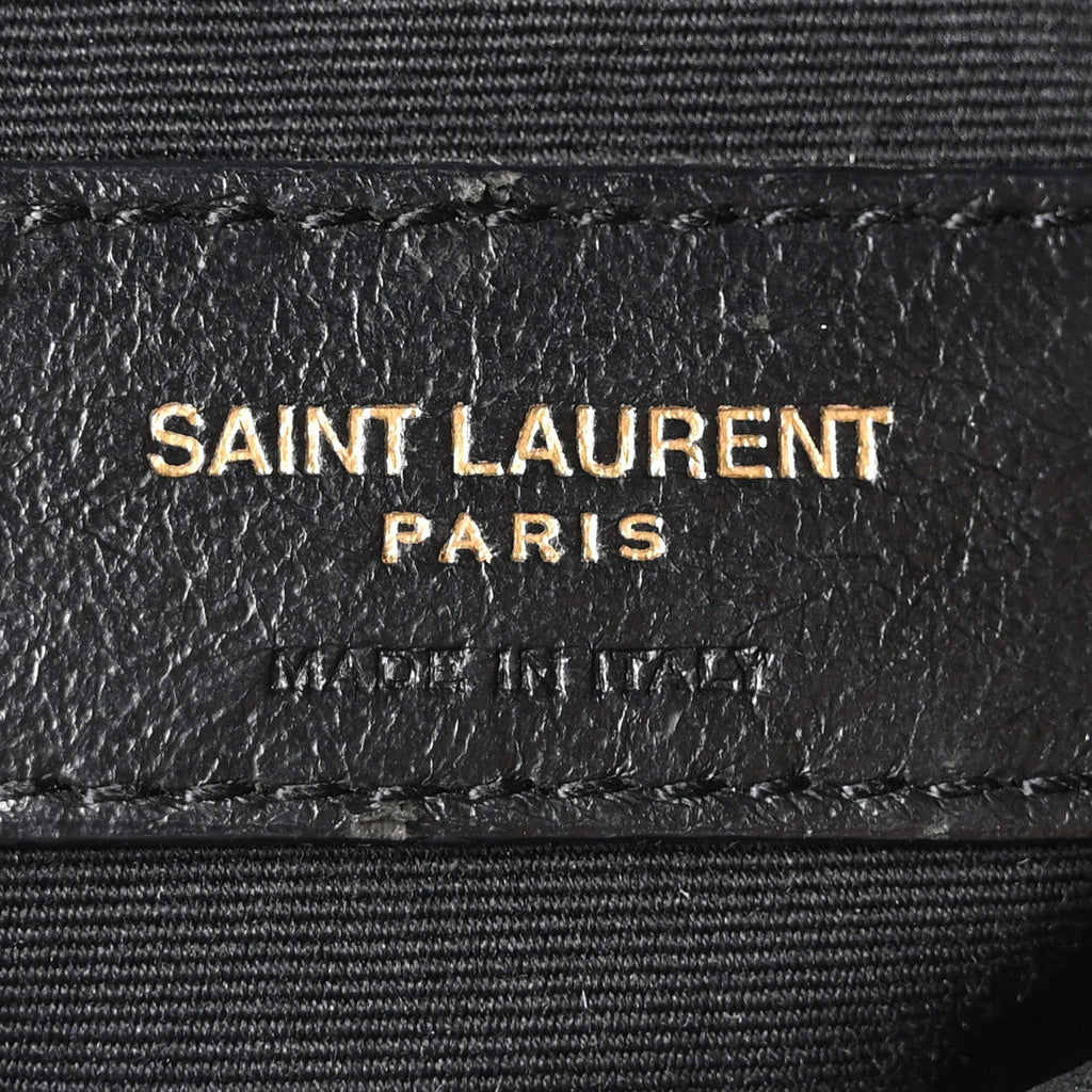 Lambskin Quilted Small Loulou Puffer Monogram Chain Satchel Black