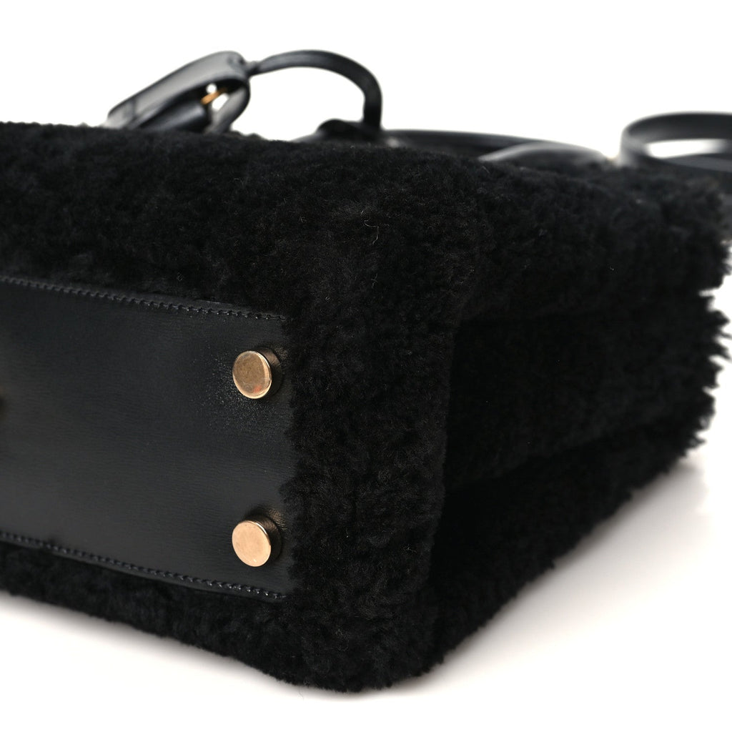 Shearling Nano Sac De Jour Black