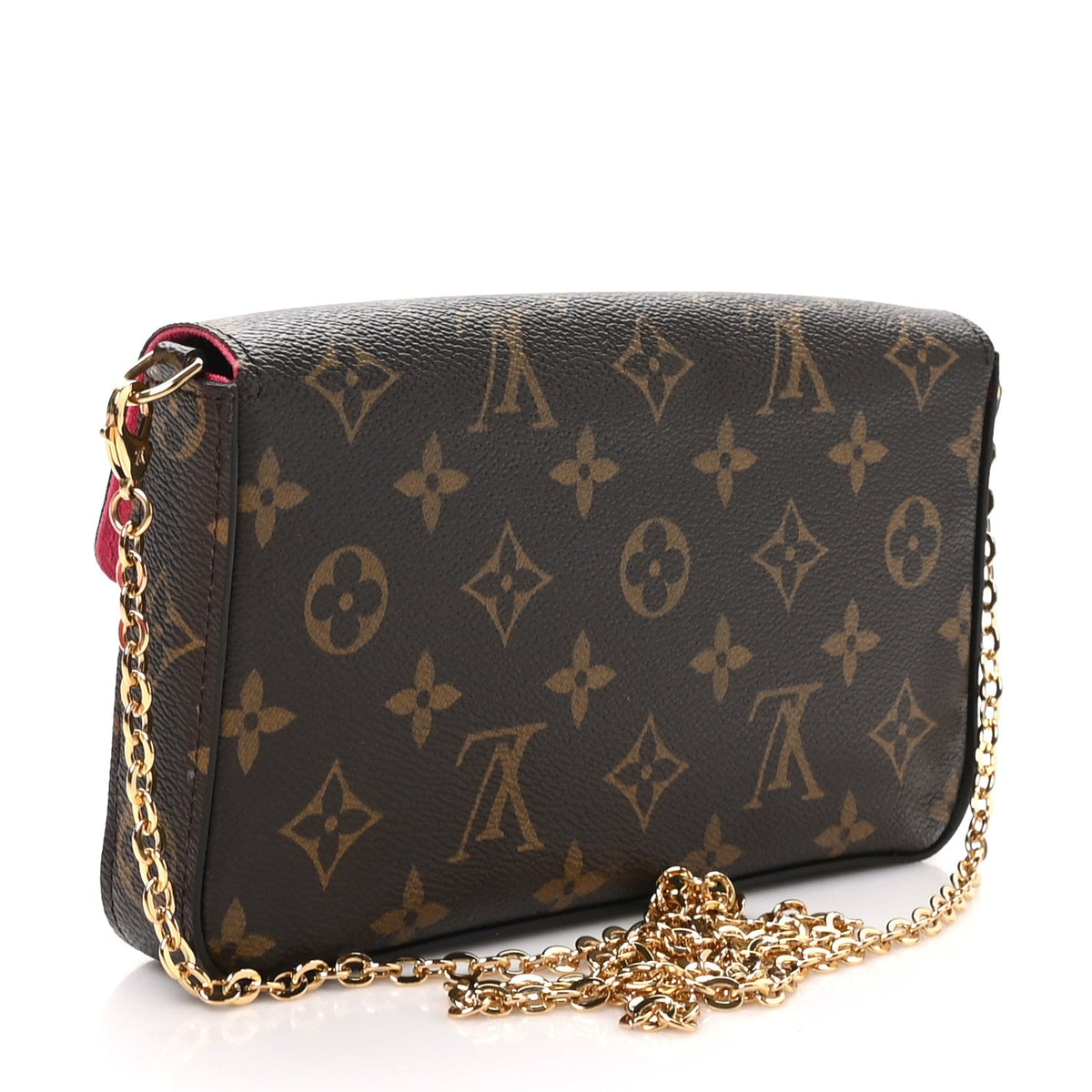 Monogram Pochette Felicie Chain Wallet Fuchsia