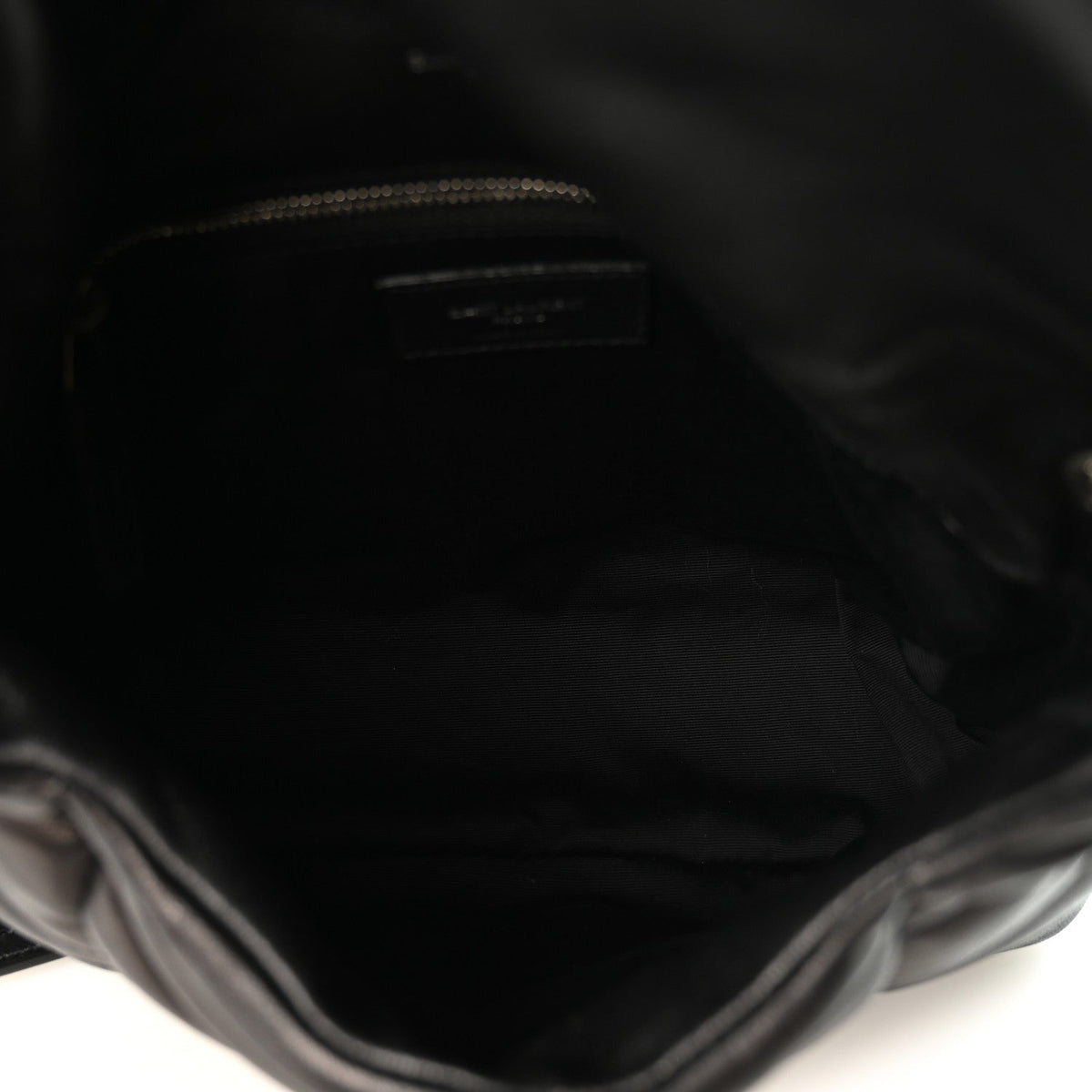Lambskin Quilted Small Loulou Puffer Monogram Chain Satchel Black