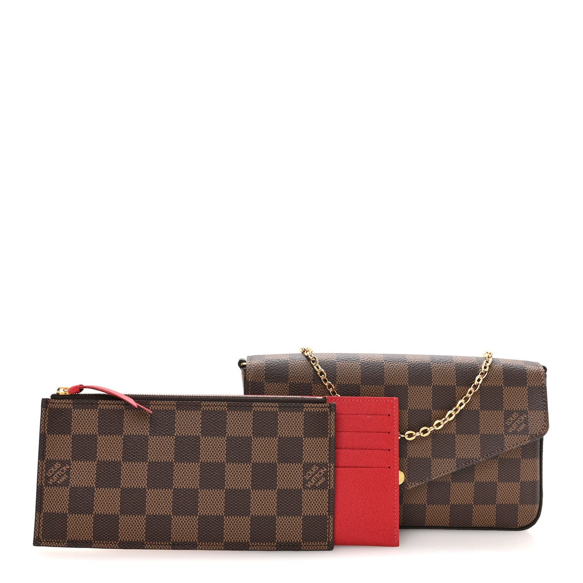 Damier Ebene Pochette Felicie Chain Wallet
