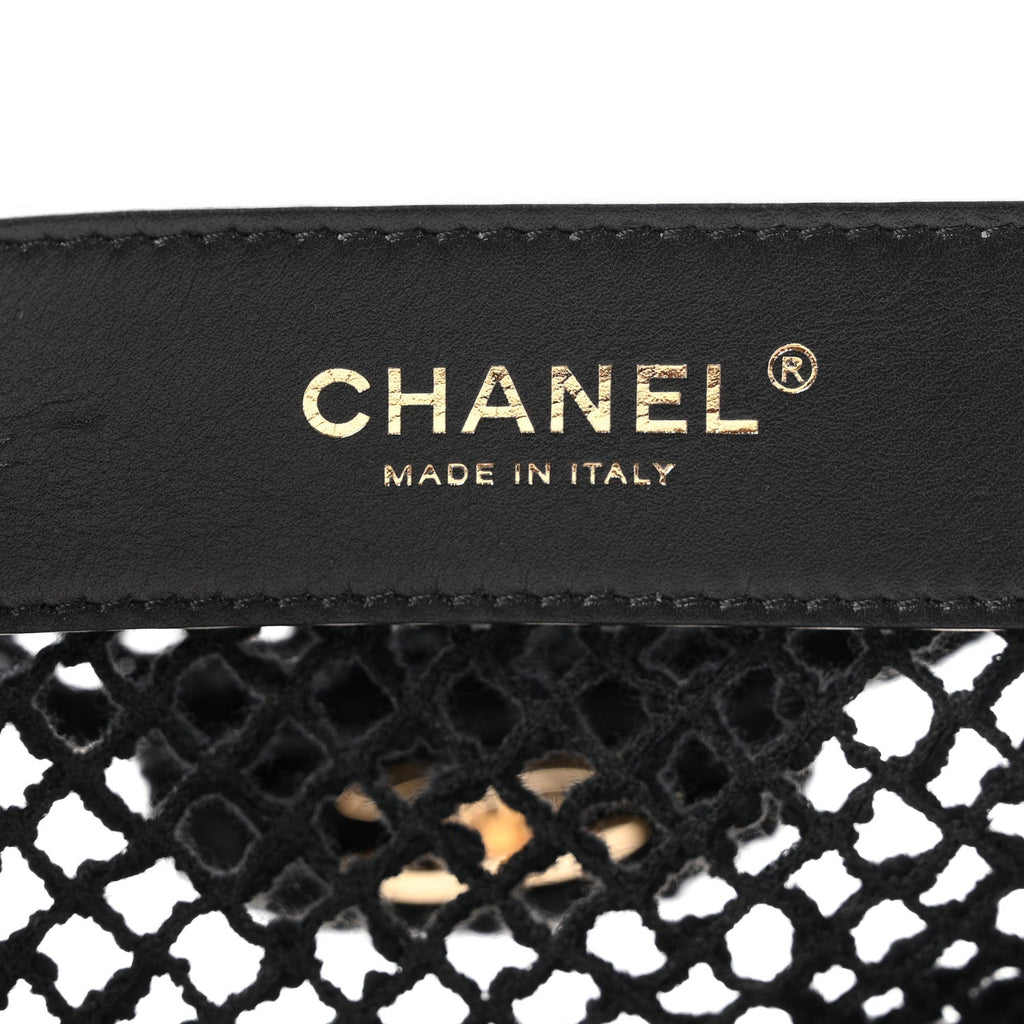 Mesh Macrame Small Flap Bag Black