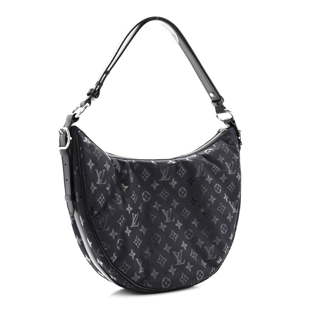 Nylon Monogram Loop Pocket Hobo Polar Night