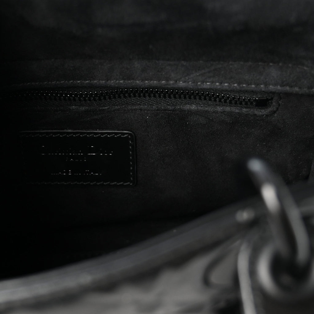 Calfskin Cannage Diamond Small My ABCDior Lady Dior Black