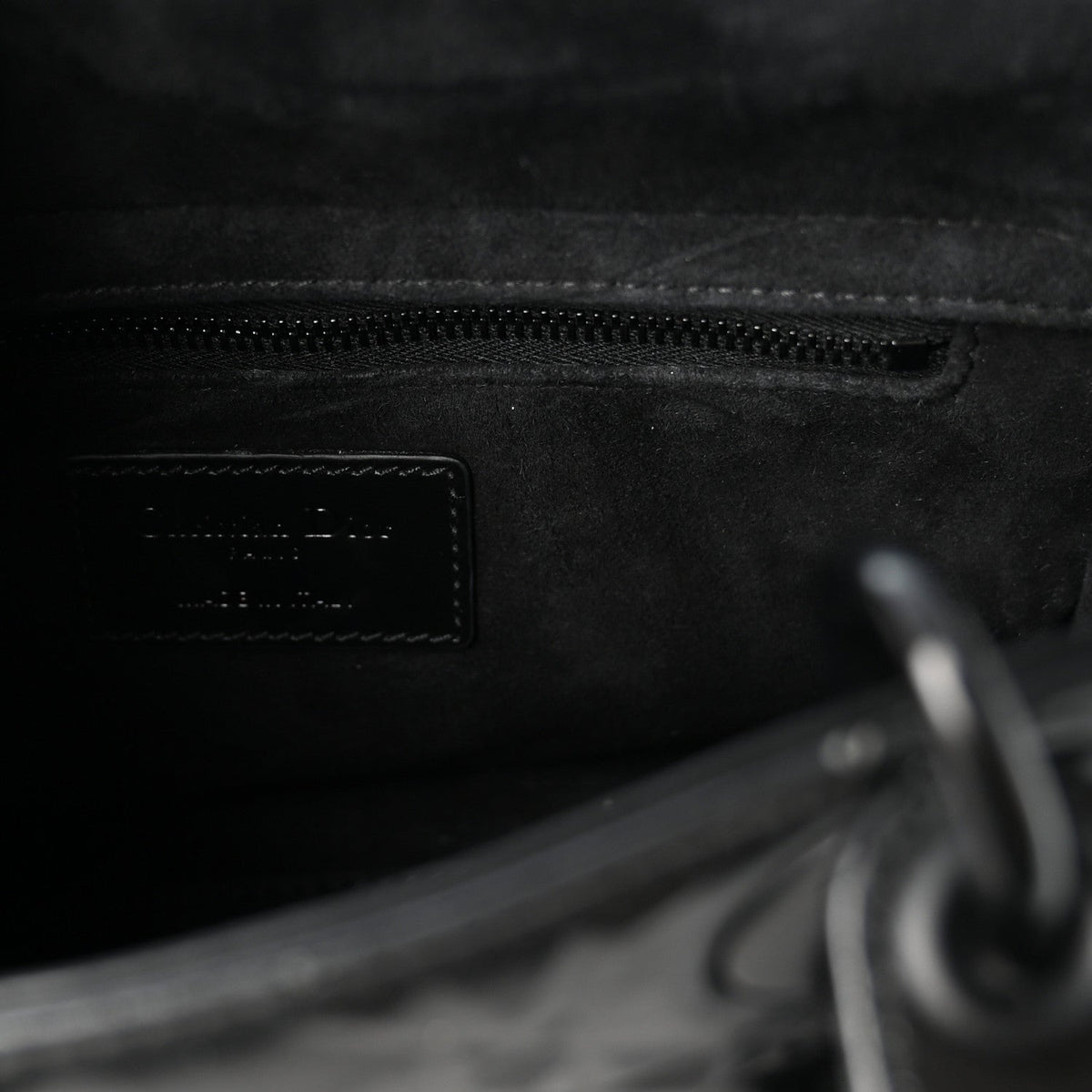Calfskin Cannage Diamond Small My ABCDior Lady Dior Black