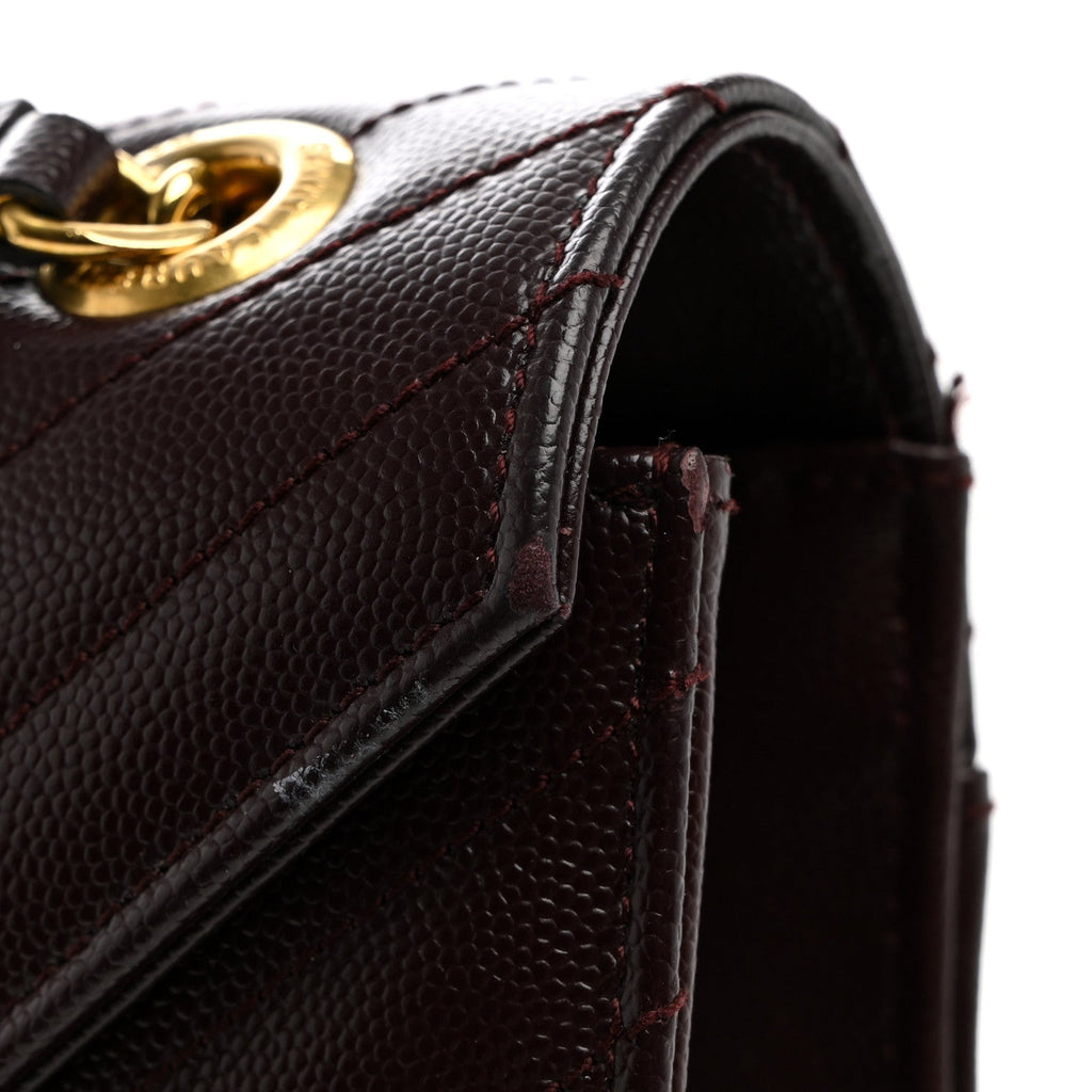 Grain De Poudre Matelasse Chevron Large Monogram Satchel Rouge Legion