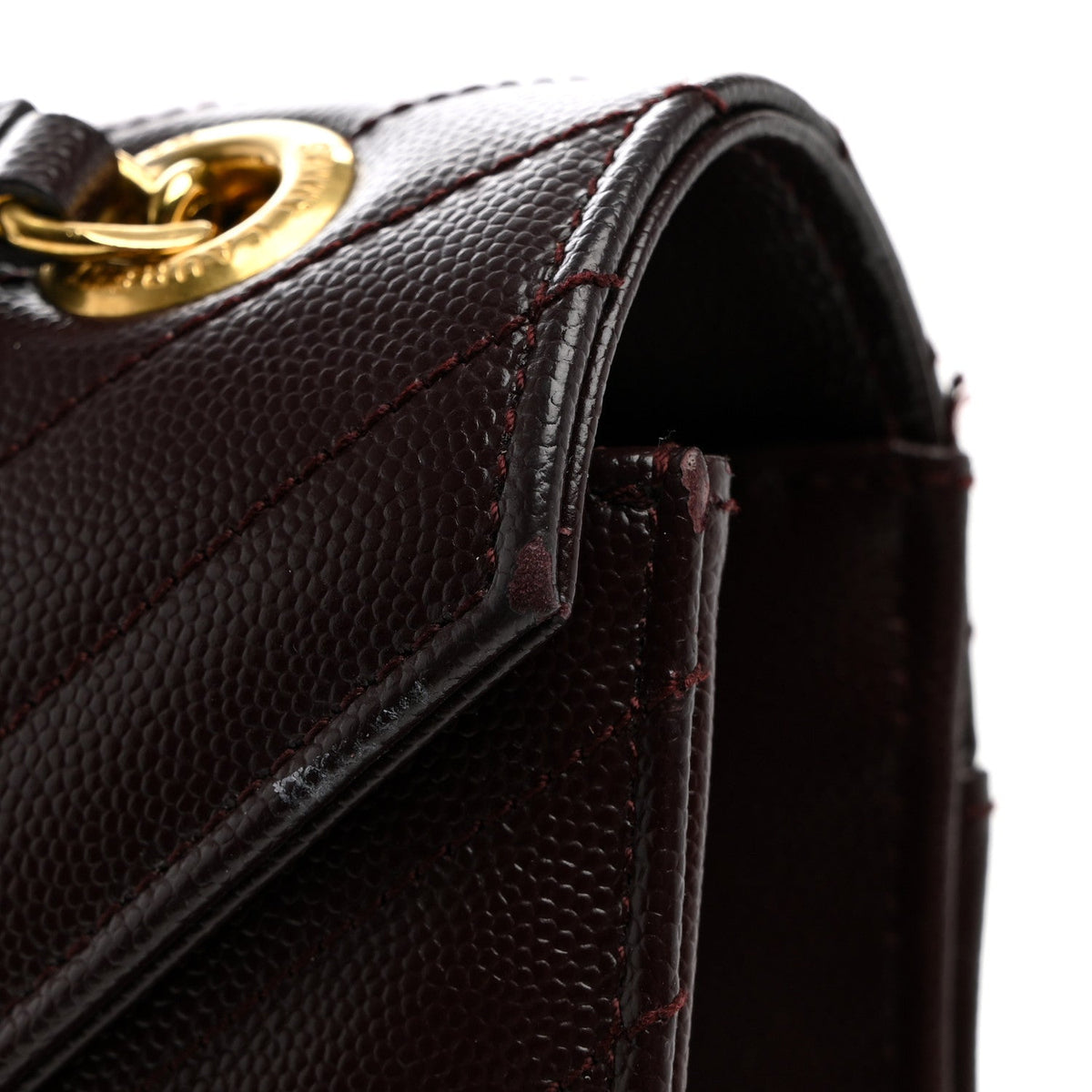 Grain De Poudre Matelasse Chevron Large Monogram Satchel Rouge Legion