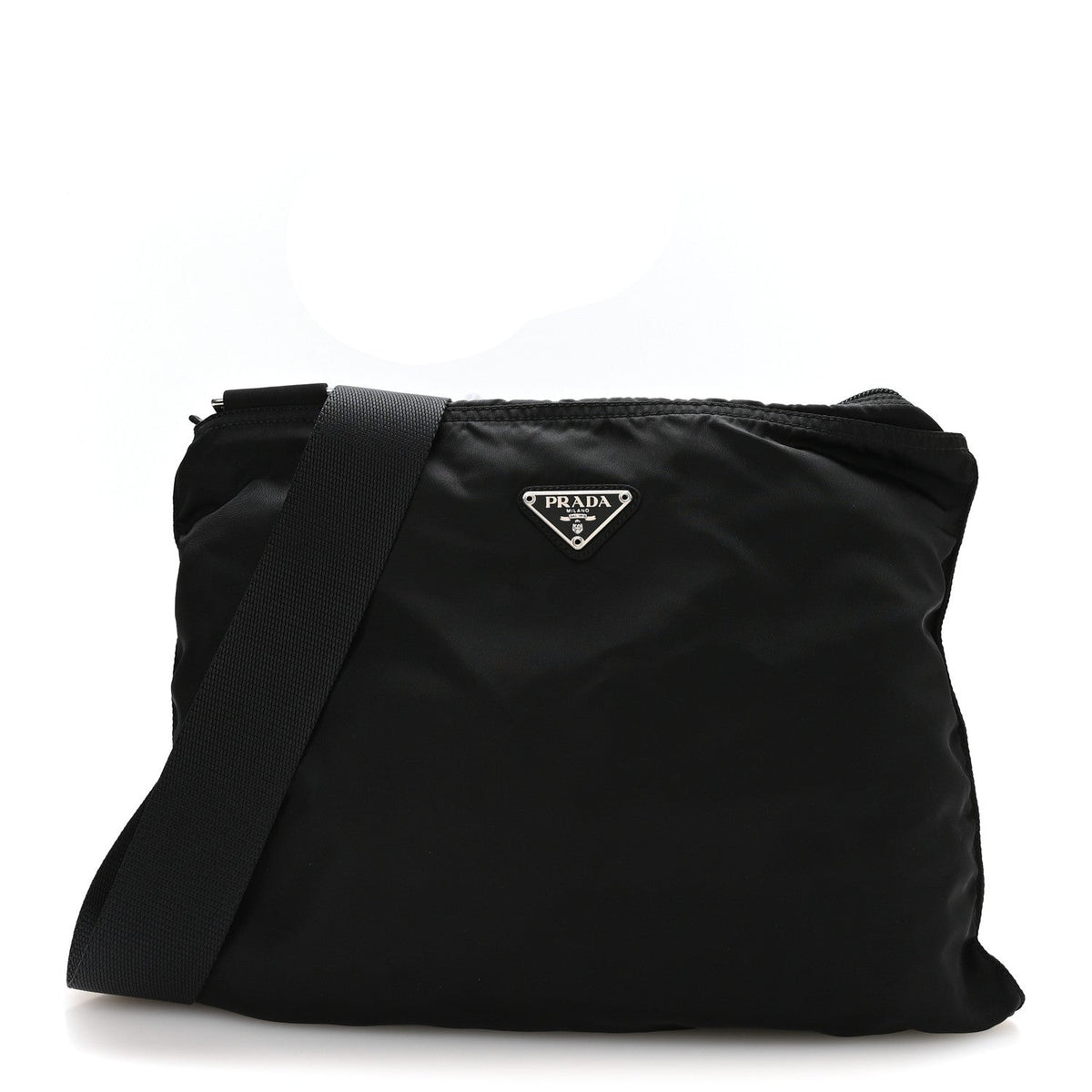 Nylon Vela Flat Messenger Bag Black