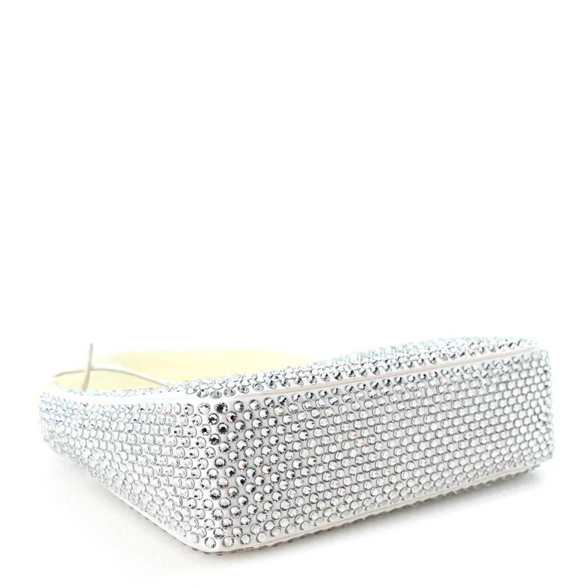Satin Crystal Mini Re-Edition 2000 Bag White
