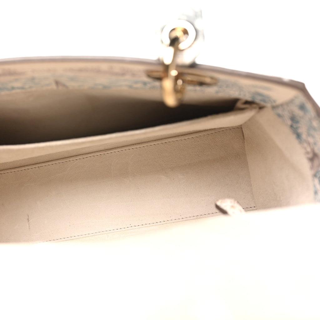 Calfskin Reve d'Infini Print Medium Lady Dior White Multicolor