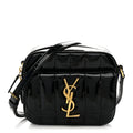 Patent Matelasse Monogram Toy Vicky Camera Bag Black
