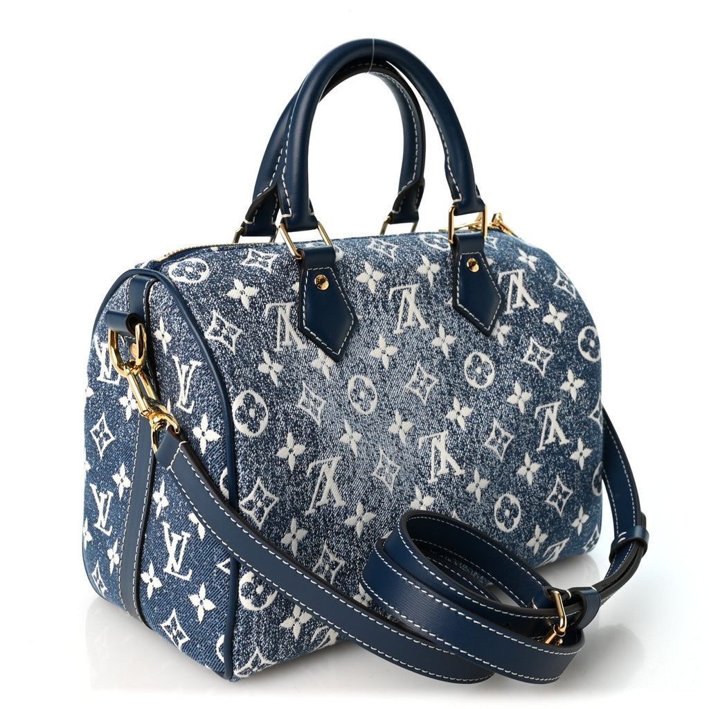 Monogram Jacquard Denim Speedy Bandouliere 25 Bleu