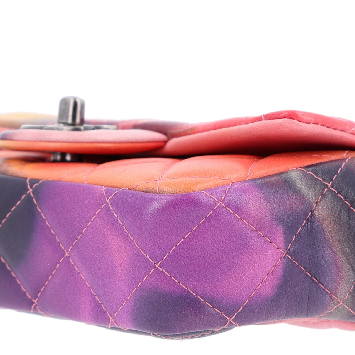 Lambskin Quilted Extra Mini Flower Power Flap Multicolor