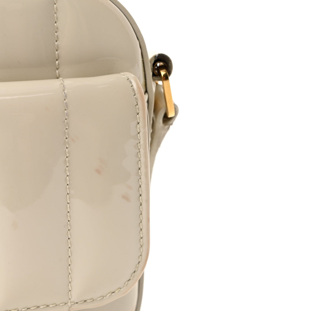 Patent Matelasse Monogram Toy Vicky Camera Bag Off White